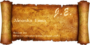 Jánoska Emma névjegykártya